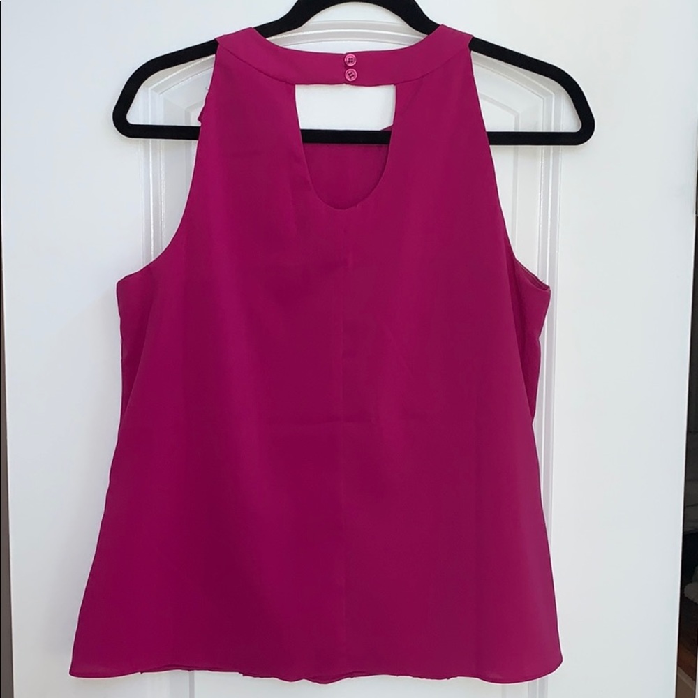 Hot Pink Ruffled Tank/Blouse - Picture 2 of 5